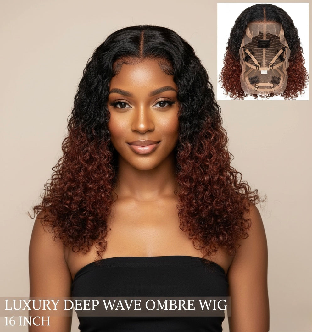 LUXURY DEEP WAVE OMBRE WIG- ROMA CURL HUMAN HAIR